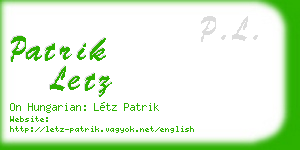 patrik letz business card